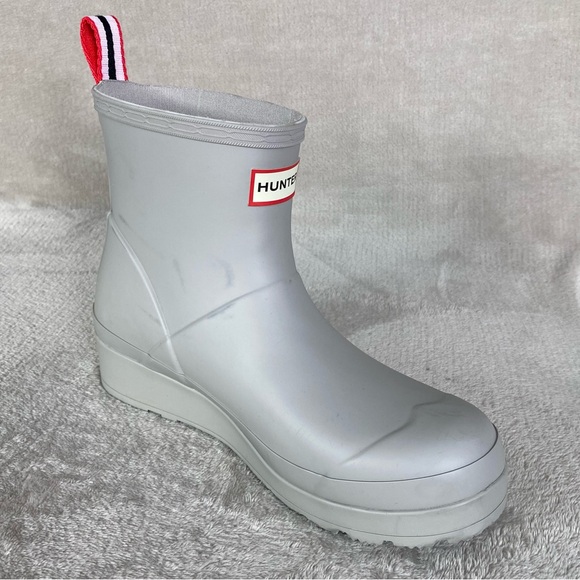 Hunter Boots Womens Size 8 Gray Play Short Rain Ankle Rubber Waterproof NEW - Picture 6 of 10